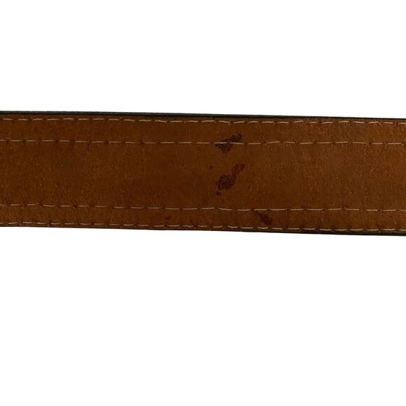 Vintage Western Brushed Leather And Textile Belt Gray Size 34 - Picture 7 of 9